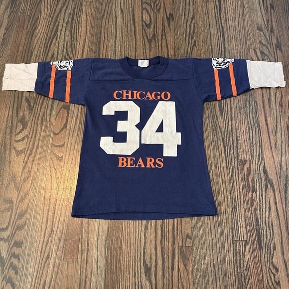 Vtg 80s Chicago Bears Walter Payton Kids Layered long sleeve Shirt medium - Picture 2 of 6